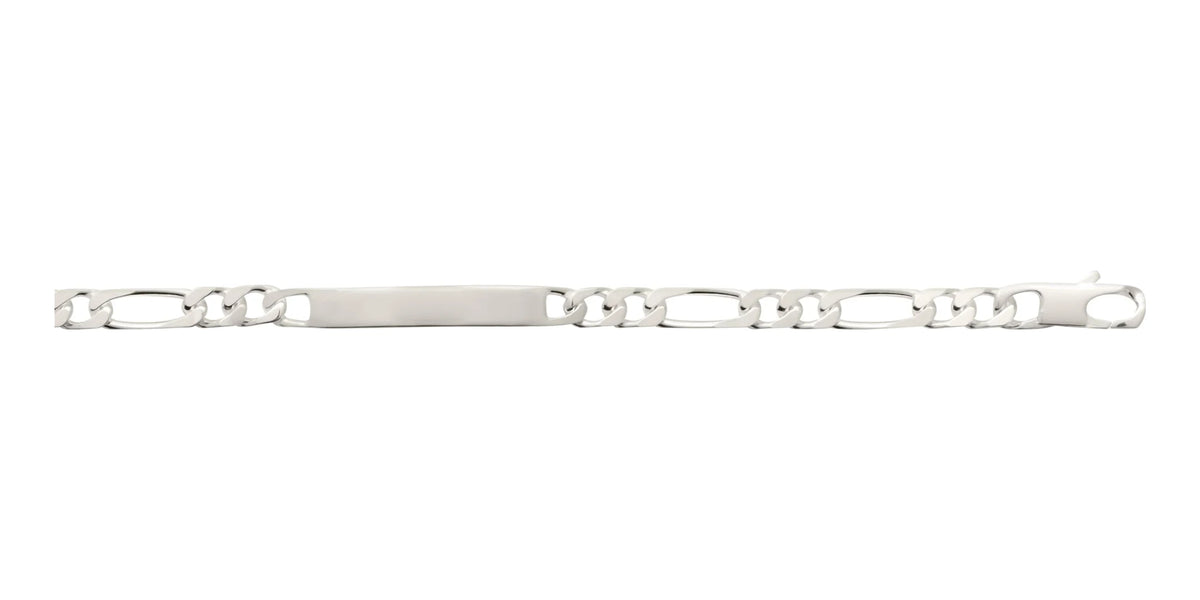 Bracelet identité maille figaro 1+2 en argent 925 20 cm