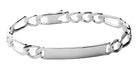 Bracelet identité maille figaro 1+3 7 mm en argent 925 homme 21 cm vu de profil