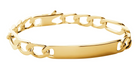 Bracelet identité maille figaro 1+3 8 mm en plaqué or homme 21 cm vu de profil