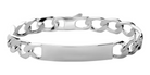 Bracelet identité maille figaro 1+3 9 mm en argent 925 homme 22 cm vu de profil