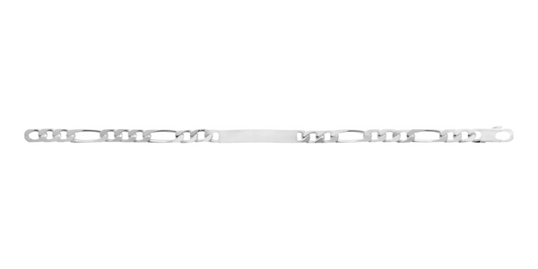 Bracelet identité maille figaro 1+3 en argent 925 18 cm