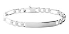 Bracelet identité maille figaro 1+3 en argent 925 20 cm vu de profil
