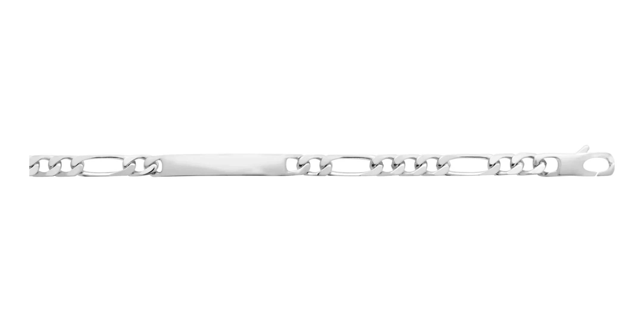 Bracelet identité maille figaro 1+3 en argent 925 20 cm