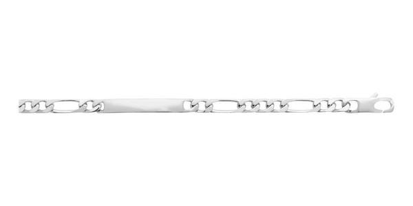 Bracelet identité maille figaro 1+3 en argent 925 20 cm