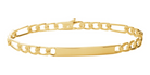 Bracelet identité maille figaro 1+3 en plaqué or 18 cm vu de profil