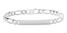 Bracelet identité maille figaro 1+3 fine en argent 925 18 cm vu de profil