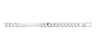 Bracelet identité maille gourmette 8 mm en argent 925 homme 21 cm