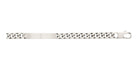 Bracelet identité maille gourmette à plaque satinée en argent 925 8 mm homme 21 cm