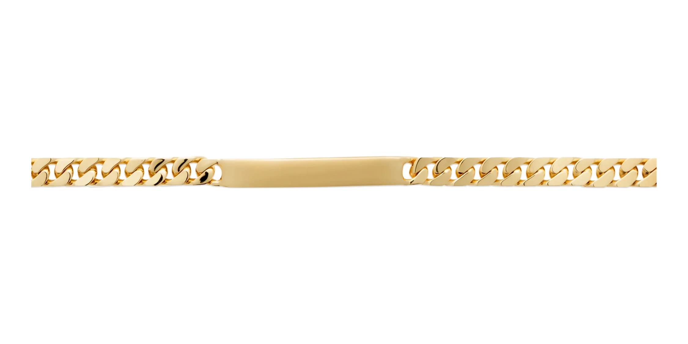Bracelet identité maille gourmette en plaqué or 18 cm