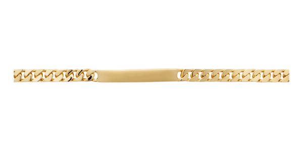 Bracelet identité maille gourmette en plaqué or 18 cm