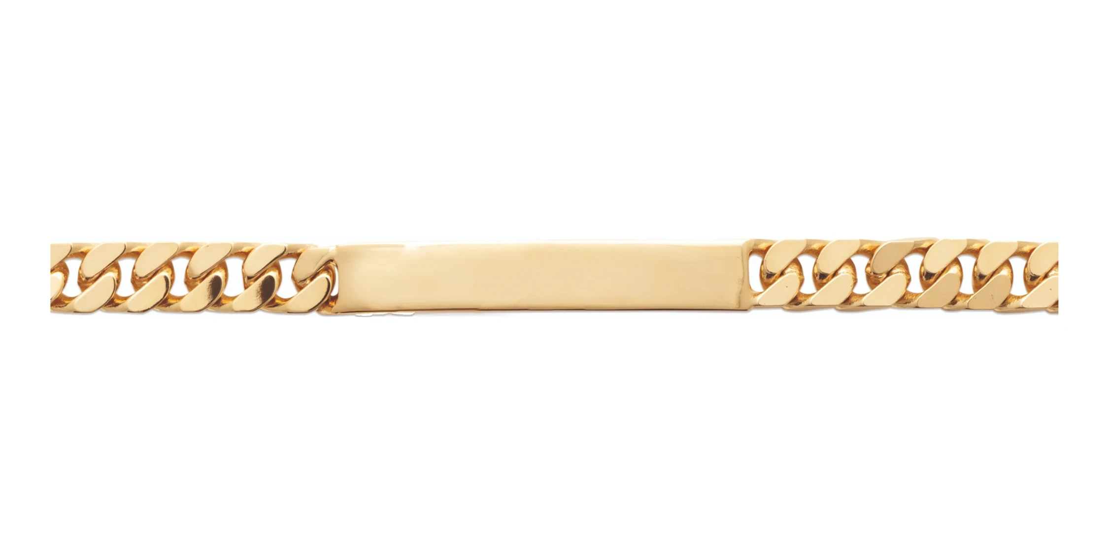 Bracelet identité maille gourmette en plaqué or 20 cm