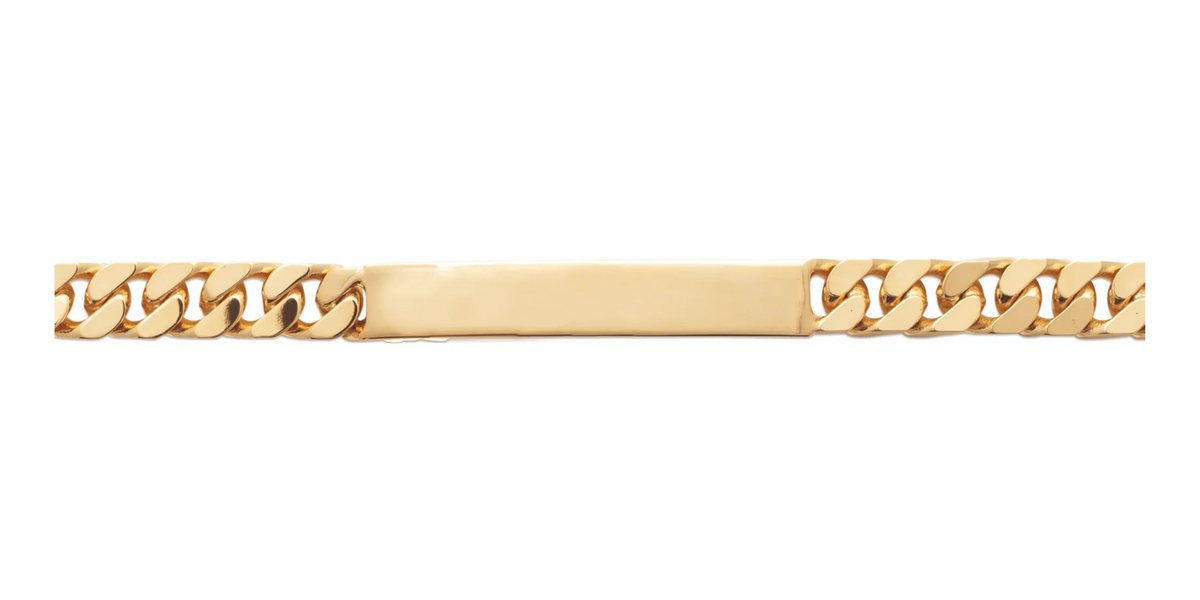 Bracelet identité maille gourmette en plaqué or 20 cm