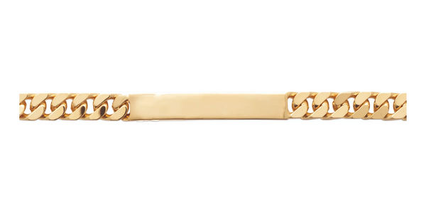 Bracelet identité maille gourmette en plaqué or 20 cm