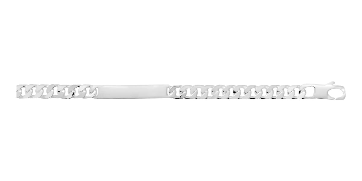 Bracelet identité maille gourmette large en argent 925