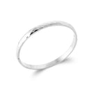 Bracelet jonc facetté en acier PVD argenté