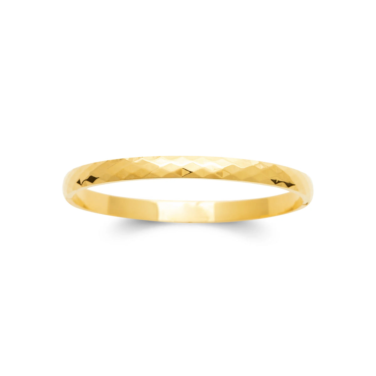 Bracelet jonc facetté en acier PVD doré