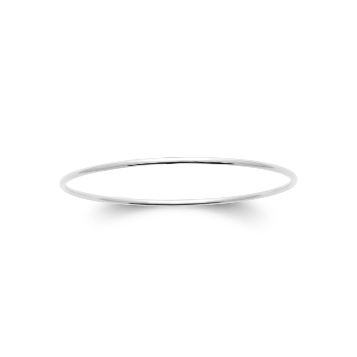 Bracelet jonc fin en argent 925 rhodié, autre angle de vue