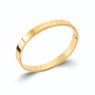 Bracelet jonc large plat en acier PVD doré