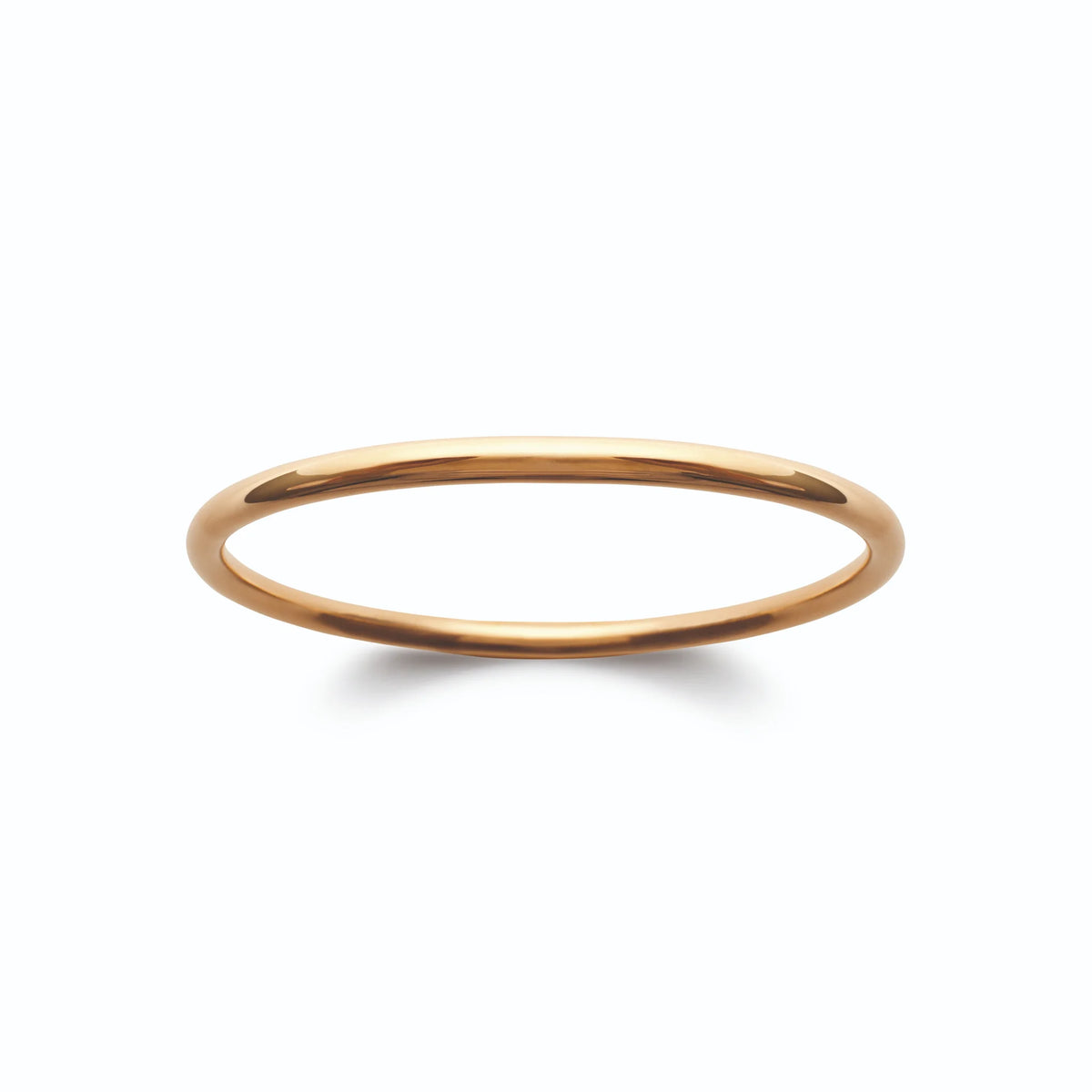 Bracelet jonc lisse en plaqué or, vue de profil
