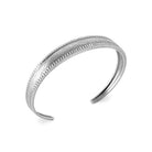 Bracelet jonc ouvert à bords perlés en argent 925 homme