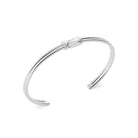Bracelet jonc ouvert à double fil torsadé en argent rhodié