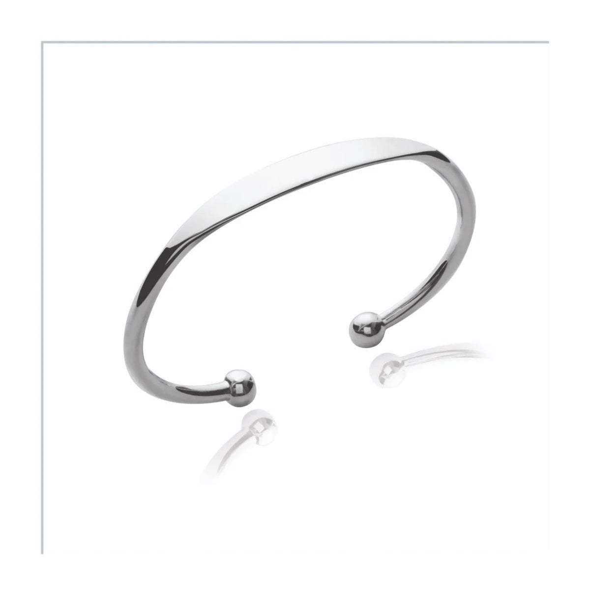 Bracelet jonc ouvert à embouts boules en argent 925
