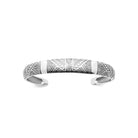 Bracelet jonc ouvert à motifs polynésiens en argent 925 homme