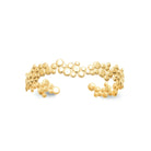 Bracelet jonc ouvert alvéoles ajourées en plaqué or