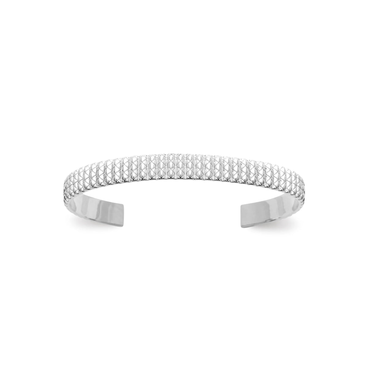 Bracelet jonc ouvert ciselé en plaqué argent