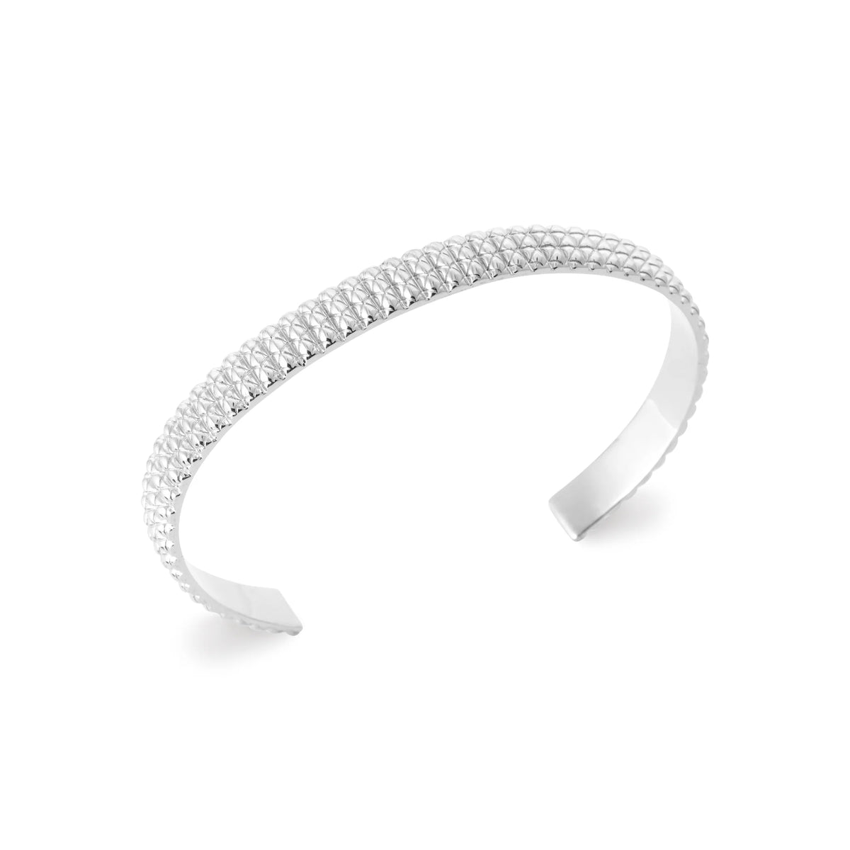 Bracelet jonc ouvert ciselé en plaqué argent