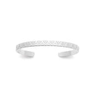 Bracelet jonc ouvert ciselé en relief en argent 925 rhodié