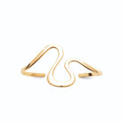 Bracelet jonc ouvert fil sinueux en plaqué or