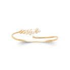 Bracelet jonc ouvert fin et branche de zircons en plaqué or