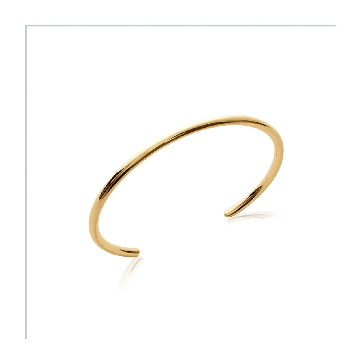Bracelet jonc ouvert fin lisse en plaqué or
