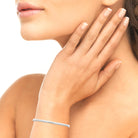 Bracelet jonc ouvert fin torsadé en argent 925 rhodié
