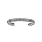 Bracelet jonc ouvert large à lignes perlées en argent 925 homme