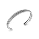 Bracelet jonc ouvert large à lignes perlées en argent 925 homme