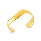 Bracelet jonc ouvert large ondulé en acier PVD doré