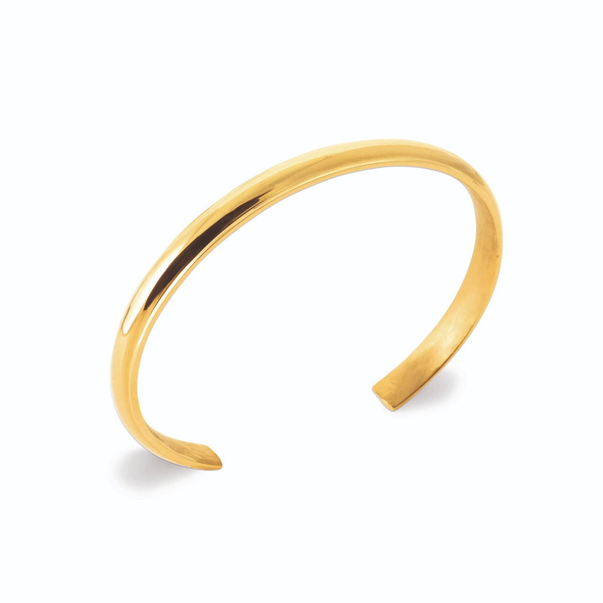 Bracelet jonc ouvert lisse en acier PVD doré