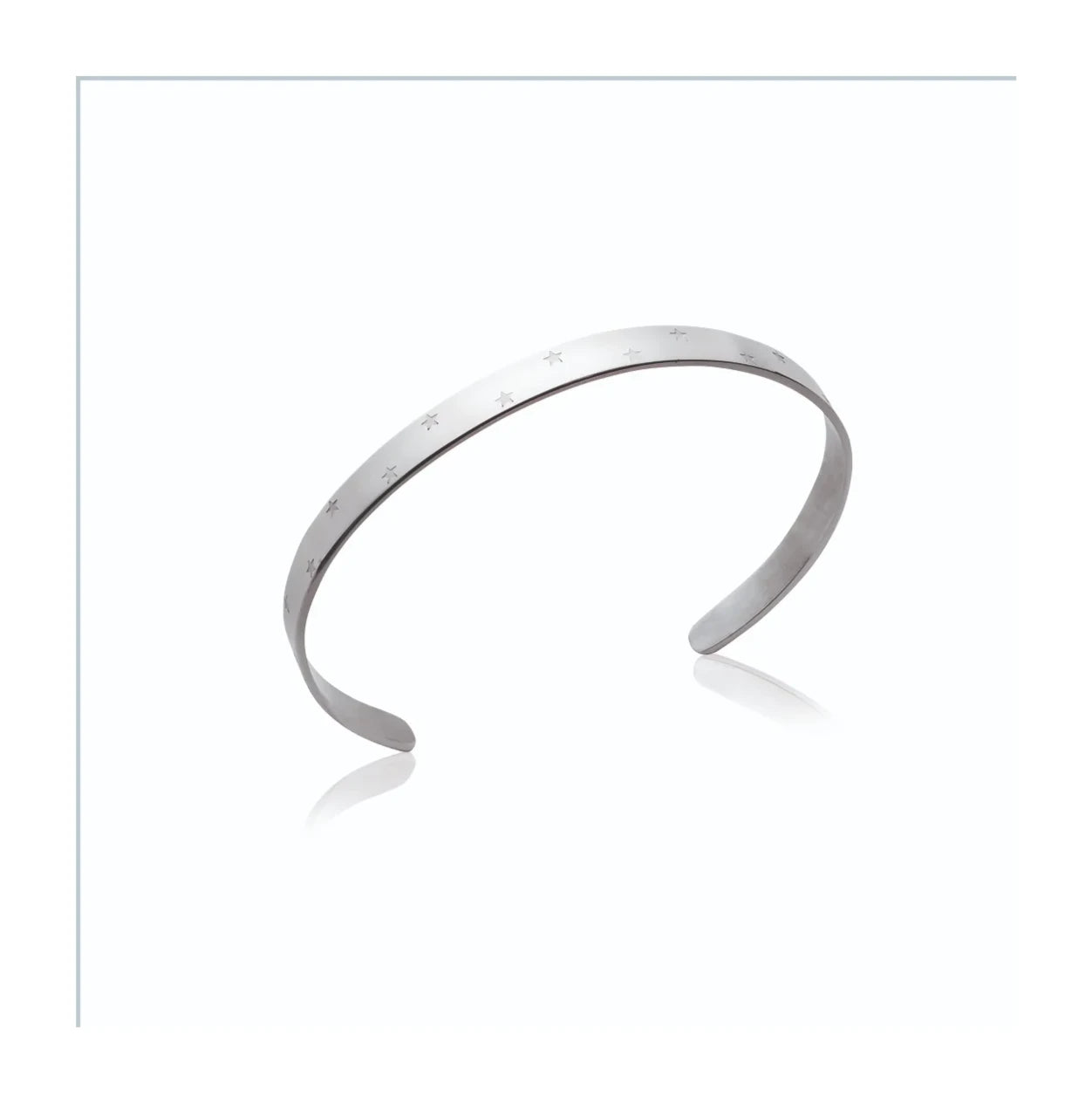 Bracelet jonc ouvert lisse en acier