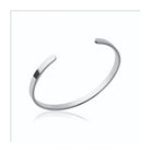 Bracelet jonc ouvert lisse en argent rhodié 65 mm