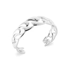Bracelet jonc ouvert maille gourmette en acier PVD argenté