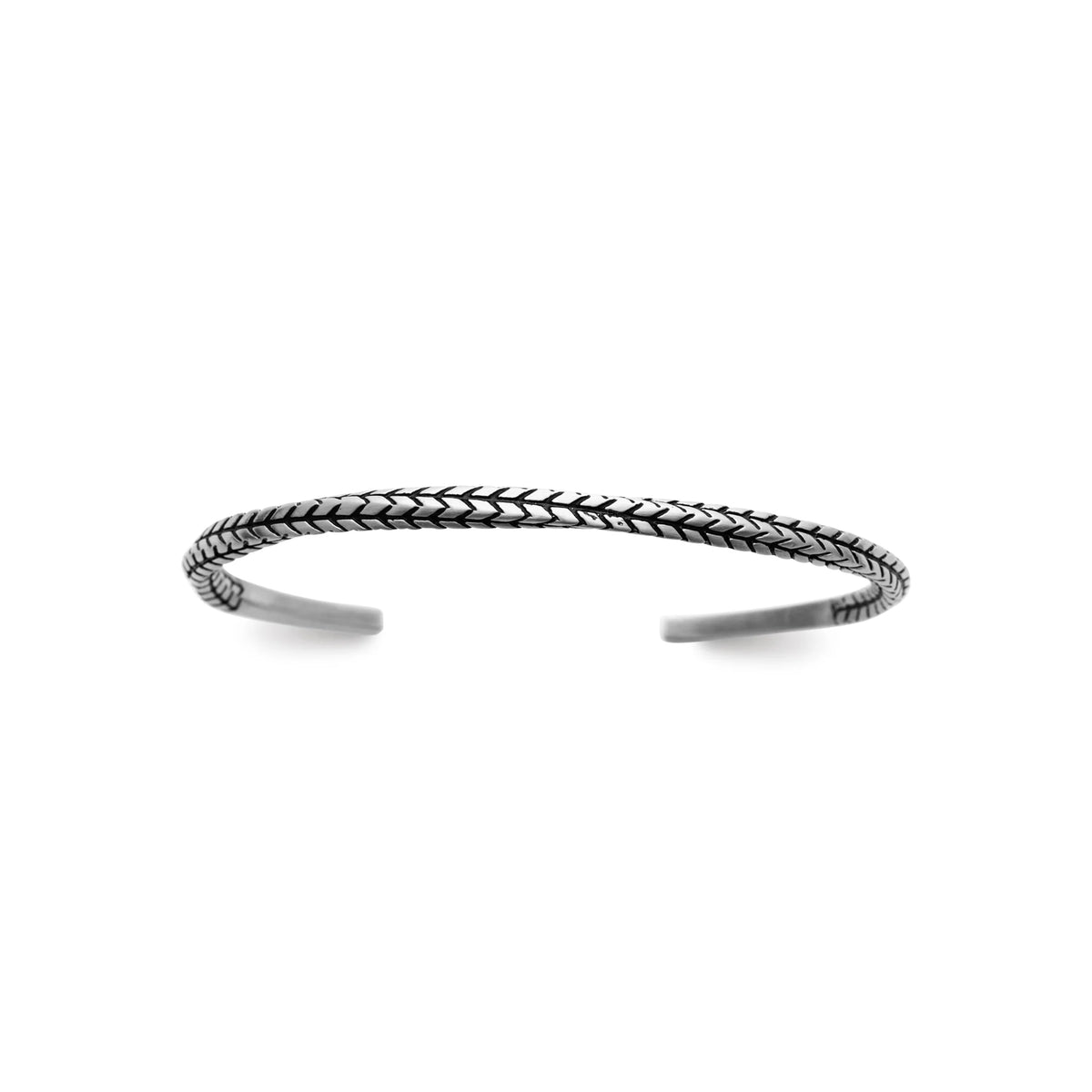 Bracelet jonc ouvert maille tressée en acier inoxydable