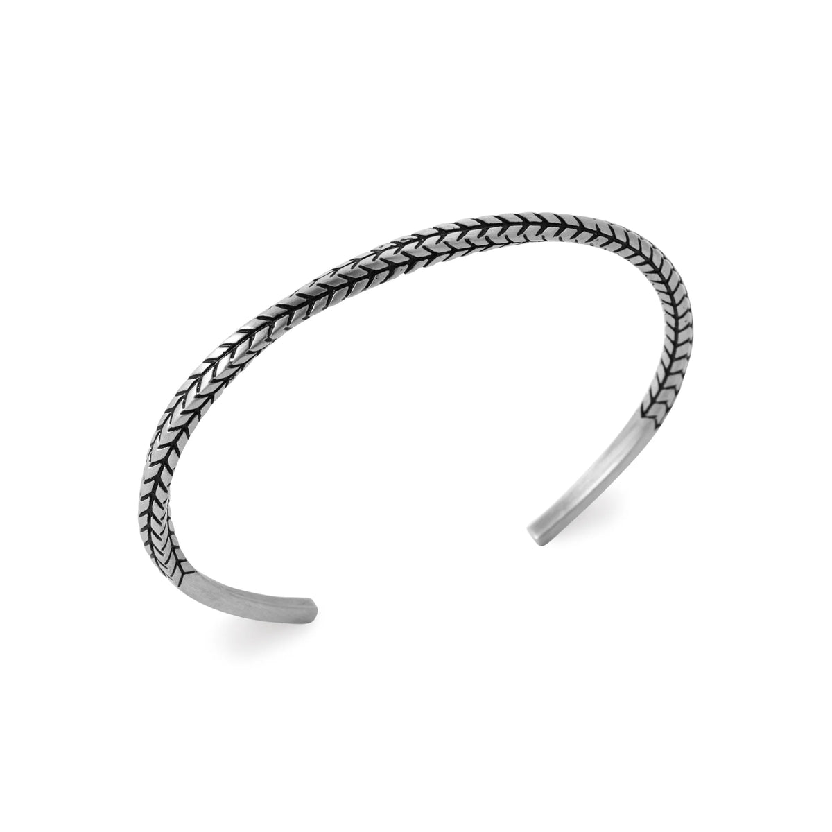 Bracelet jonc ouvert maille tressée en acier inoxydable