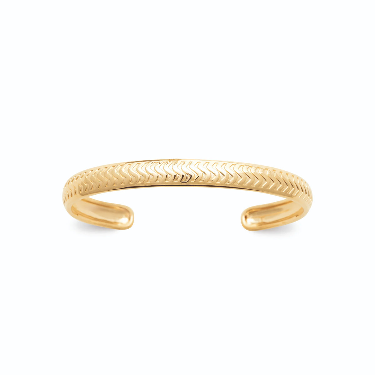 Bracelet jonc ouvert motif épi en plaqué or homme vu de profil