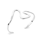 Bracelet jonc ouvert ondulé en plaqué argent