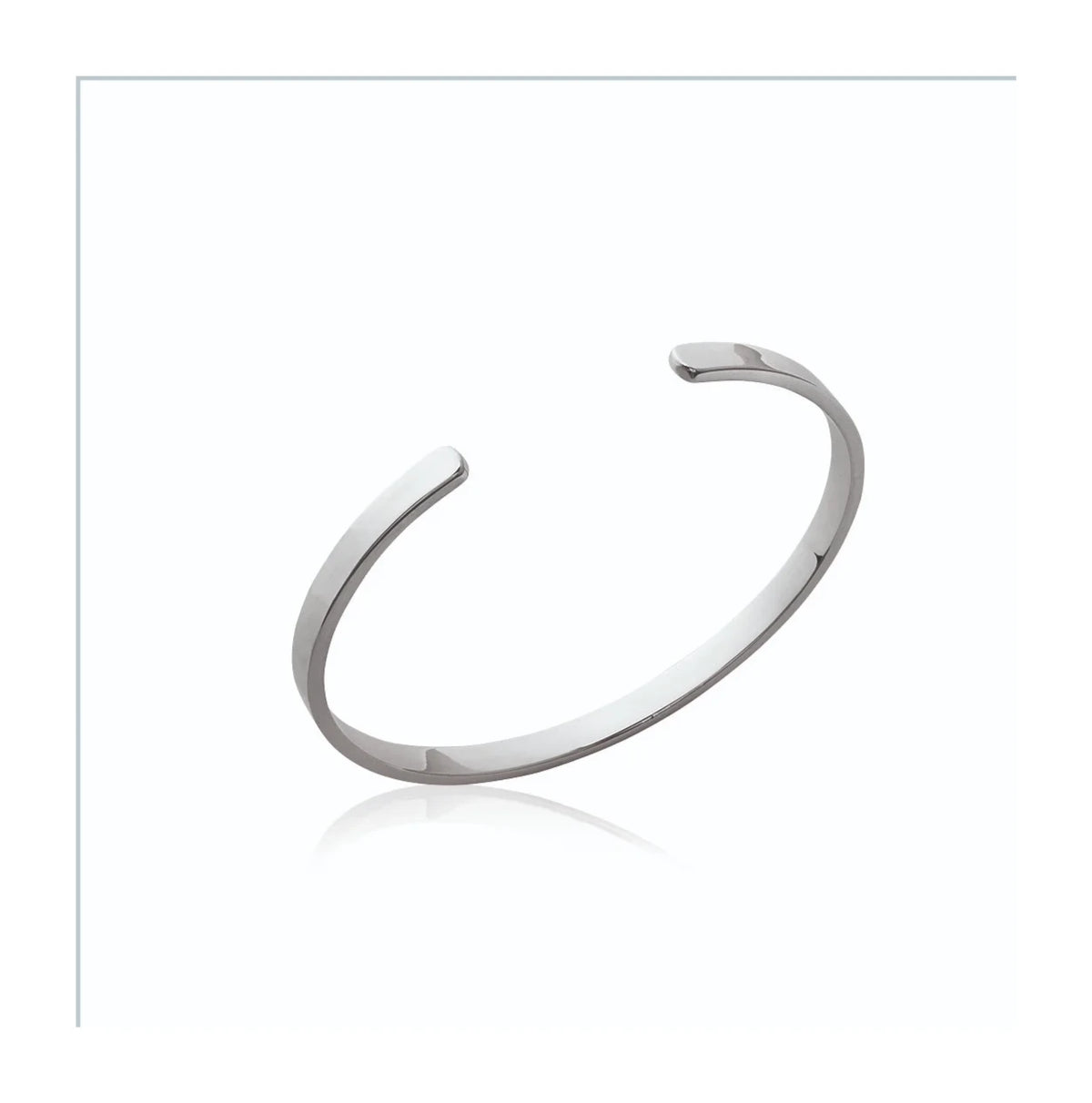 Bracelet jonc ouvert plat lisse en argent 925
