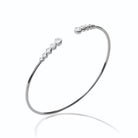 Bracelet jonc ouvert et zircons sertis clos en dégradé en argent 925, vue de profil