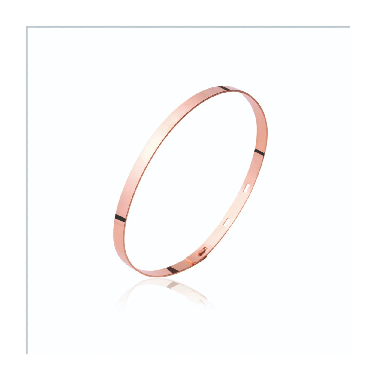 Bracelet jonc plat fin en plaqué or rose