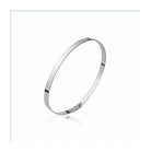 Bracelet jonc rigide fin en argent rhodié